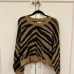 American Eagle Outfitters Zebra Pattern Sweater - Black and Tan